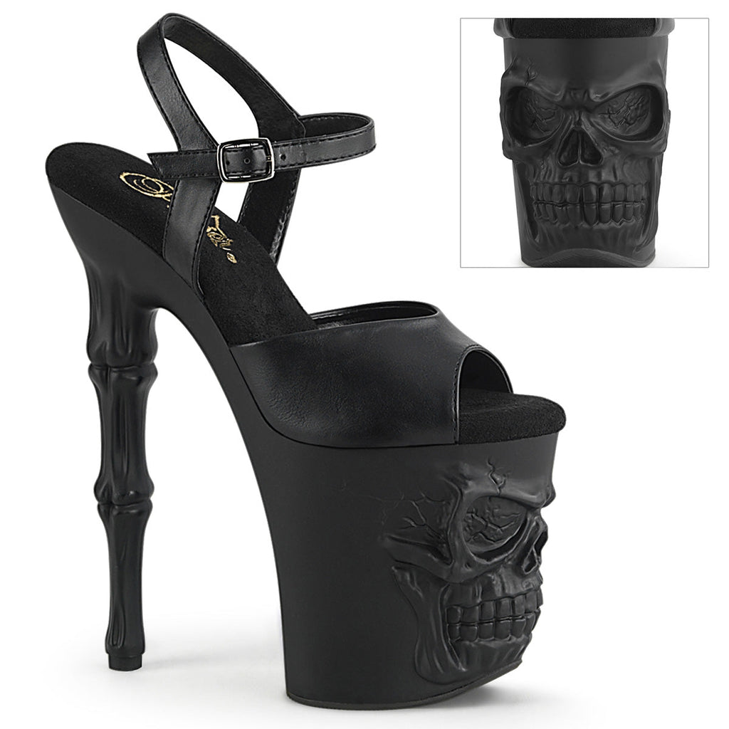 Pleaser  Sandals RAPTURE-809 Blk Faux Leather/Blk Matte