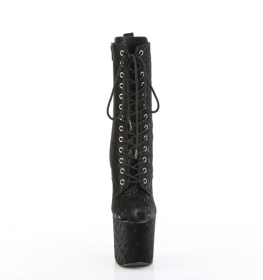 Pleaser Women's Platform Shoes RAZZLE-1040WR Blk Reptile Print/M