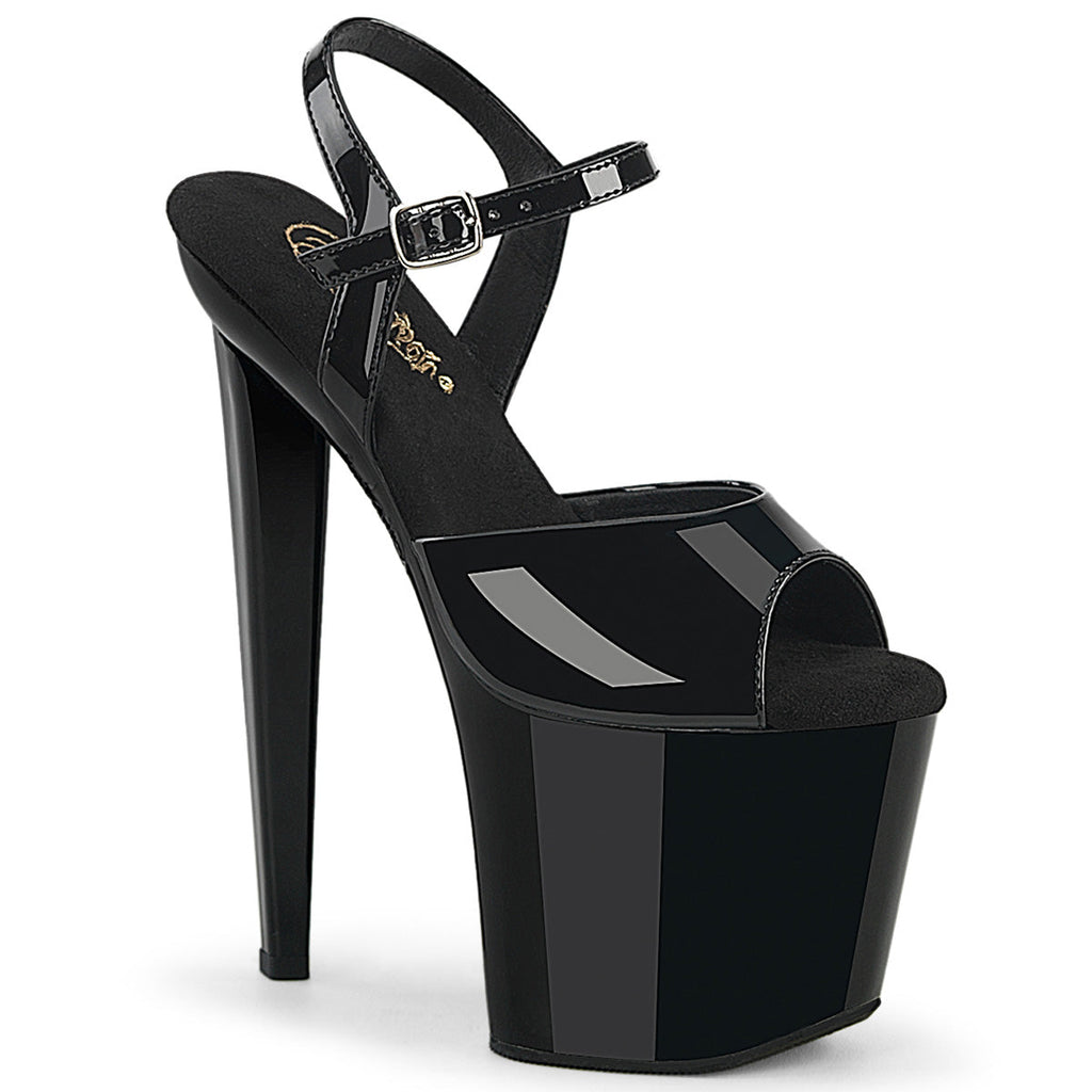 Pleaser Women's Platform Shoes RAZZLE-809 Blk Pat/Blk