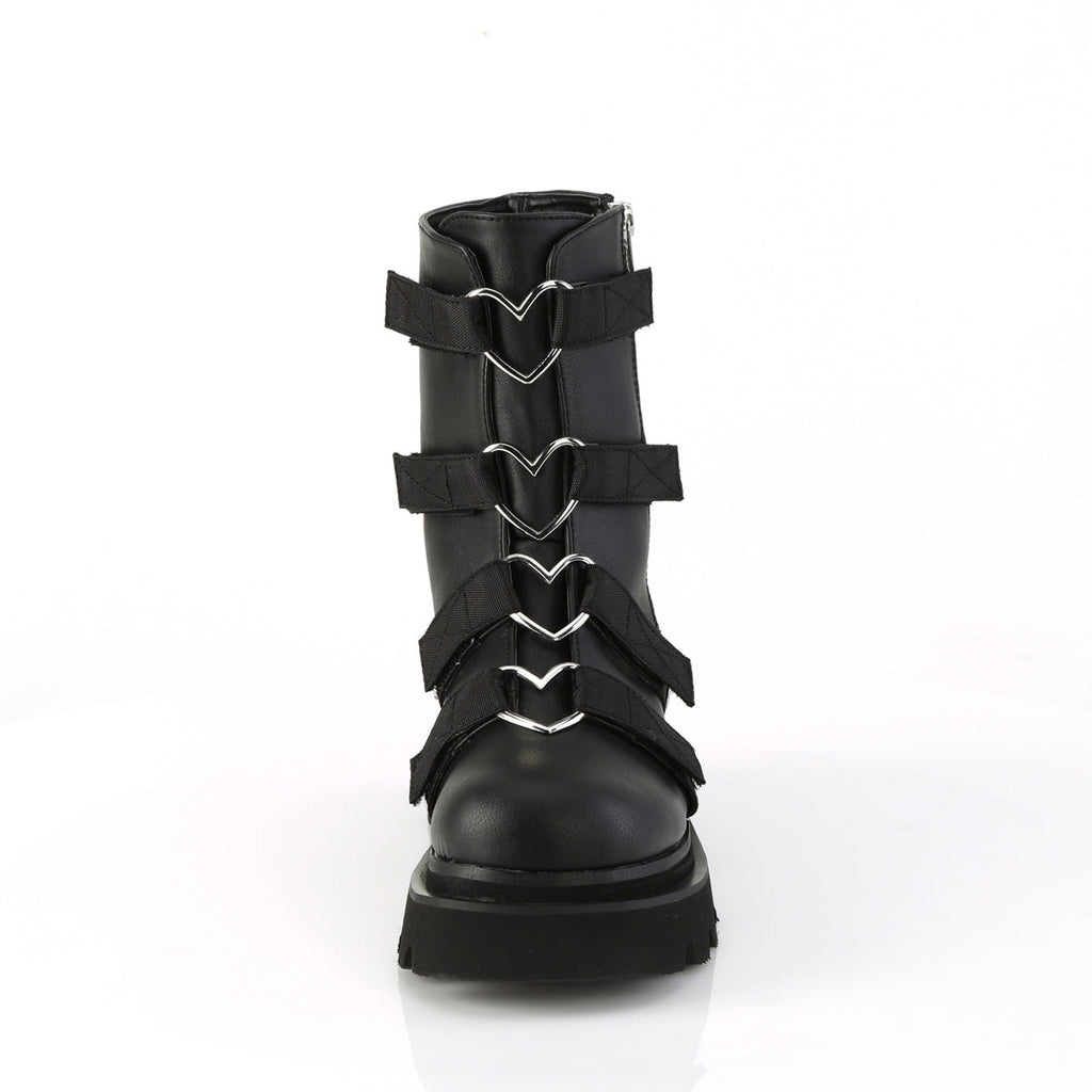 DemoniaCult  Ankle Boots RENEGADE-50 Blk Vegan Leather-Nylon