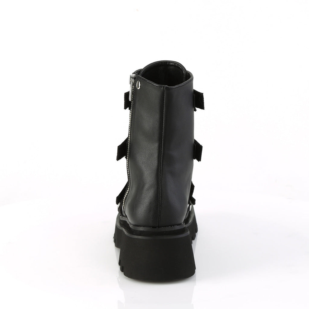 DemoniaCult  Ankle Boots RENEGADE-50 Blk Vegan Leather-Nylon