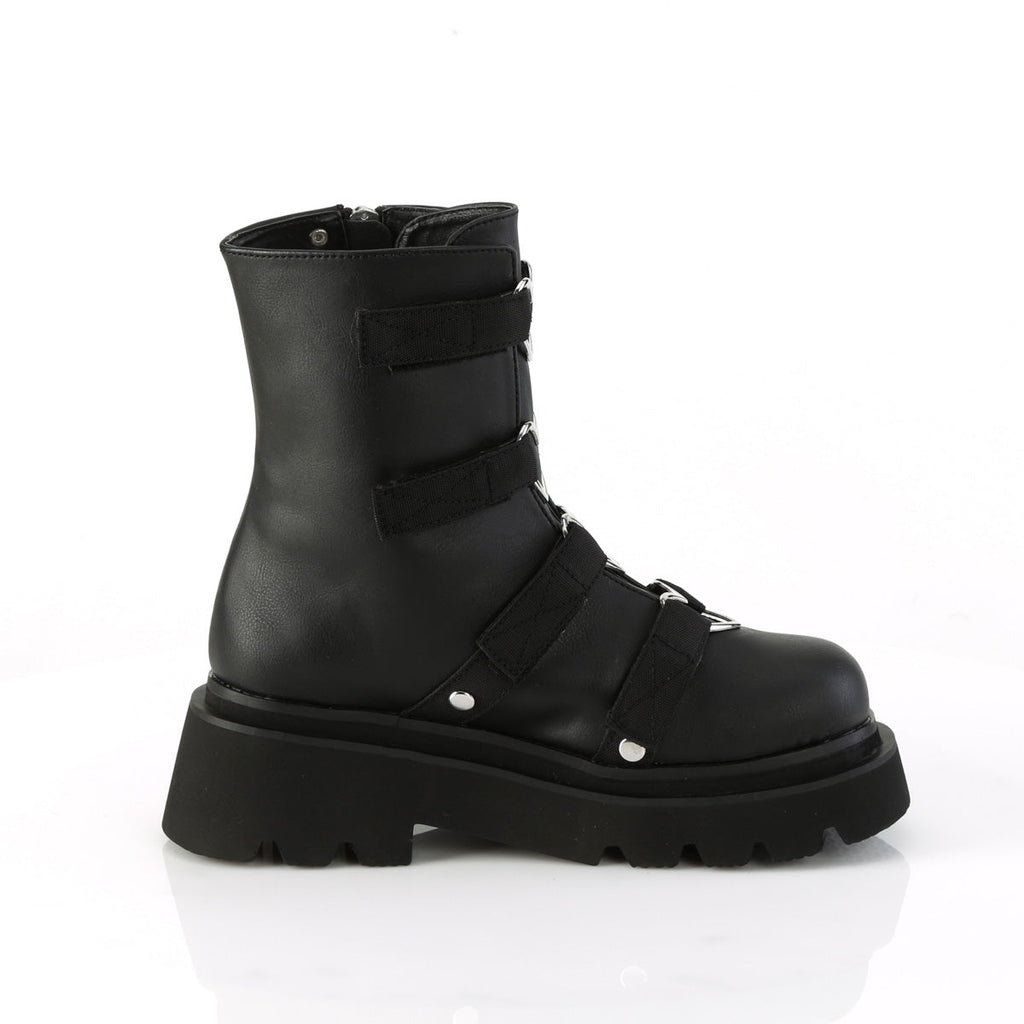 DemoniaCult  Ankle Boots RENEGADE-50 Blk Vegan Leather-Nylon