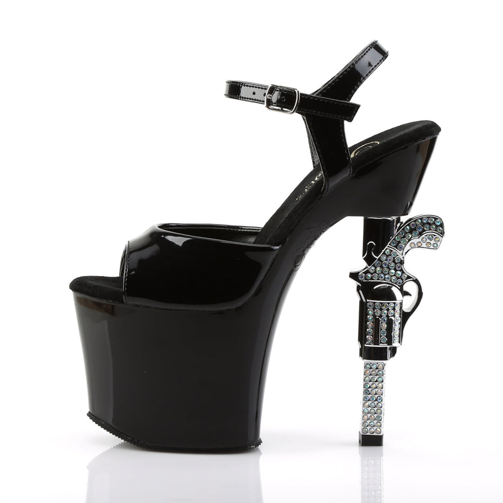 Pleaser Womens Sandals REVOLVER-709 Blk/Blk