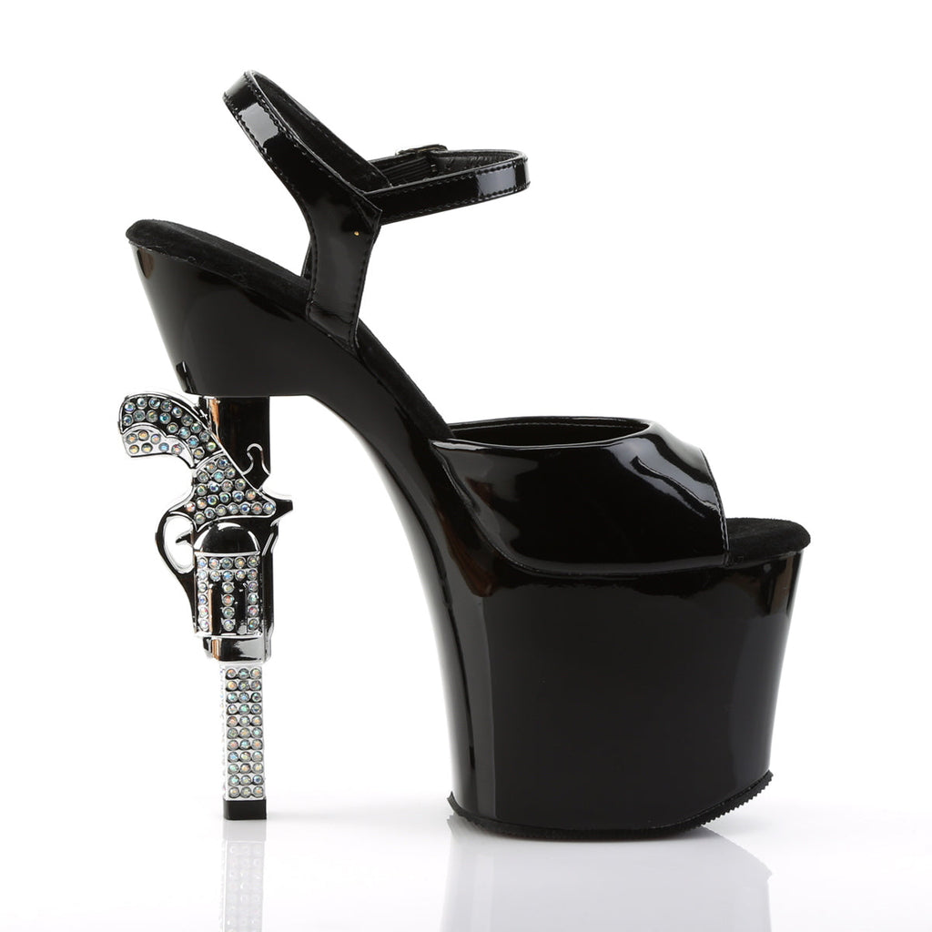 Pleaser Womens Sandals REVOLVER-709 Blk/Blk