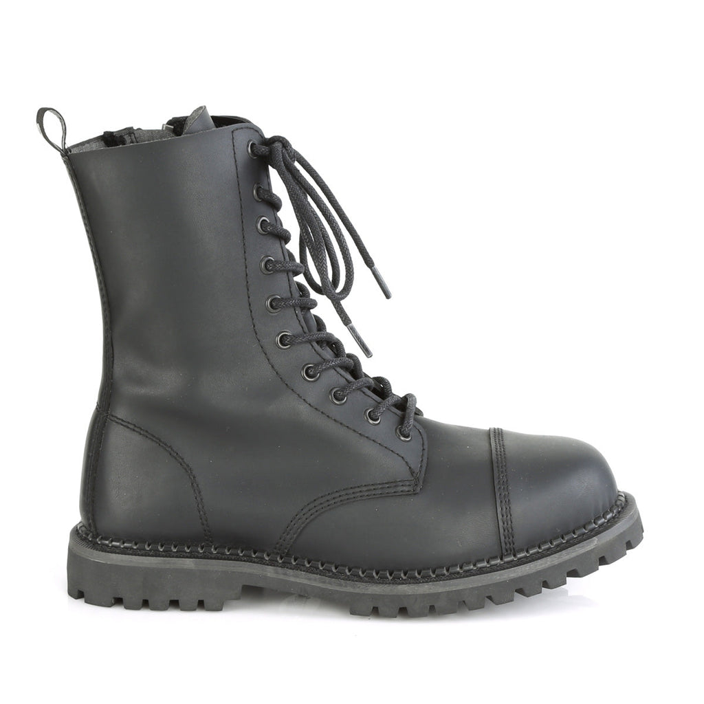 DemoniaCult Mens Boots RIOT-10 Blk Vegan Leather