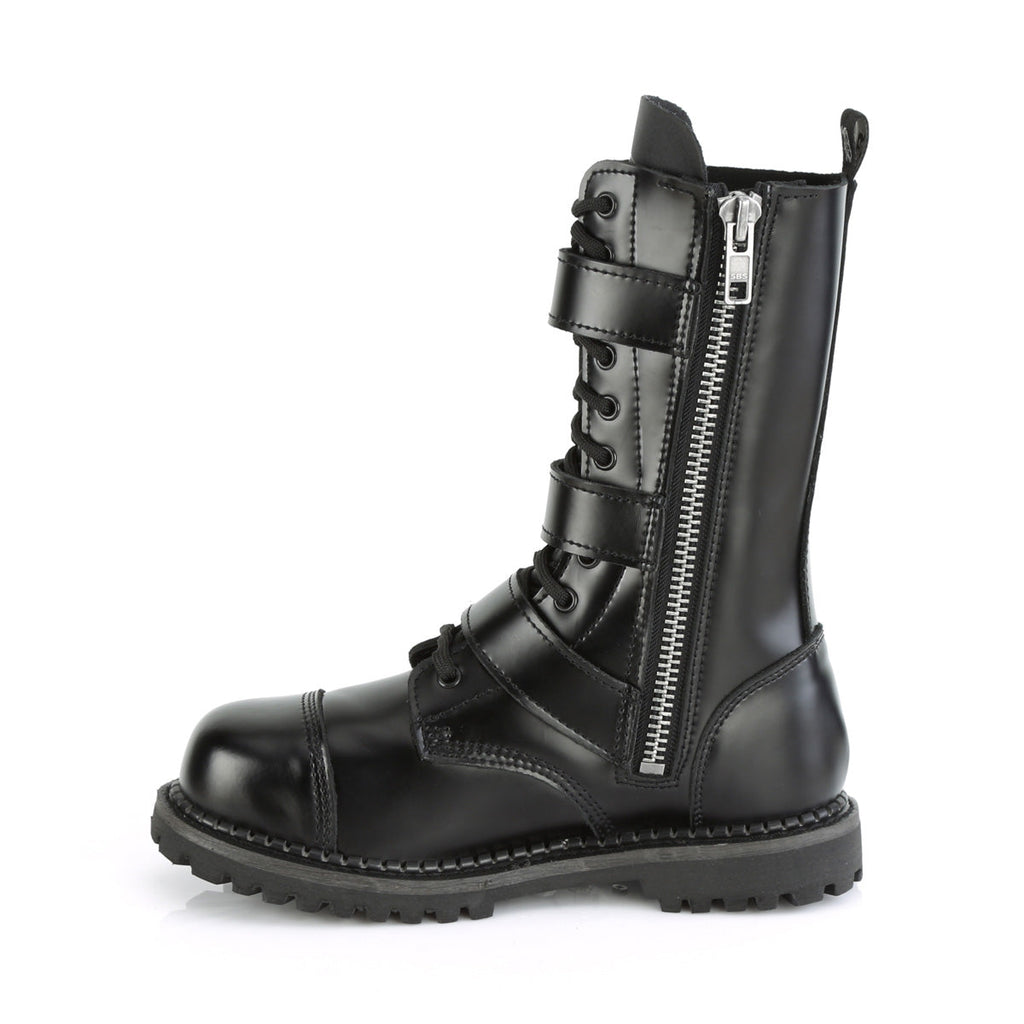 DemoniaCult Mens Boots RIOT-12BK Blk Leather