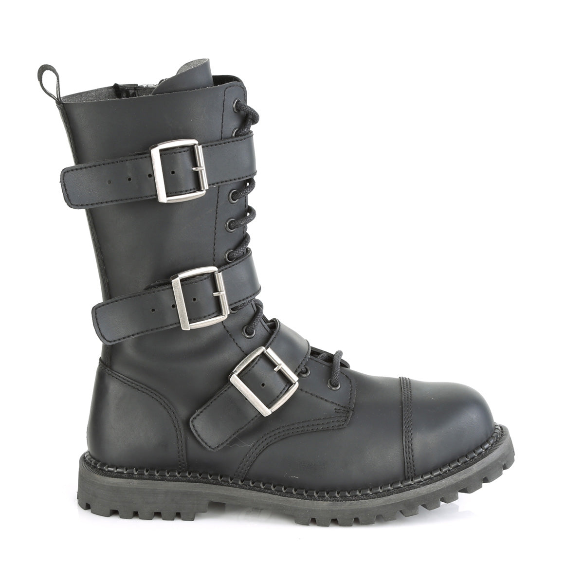 DemoniaCult Mens Boots RIOT-12BK Blk Vegan Leather