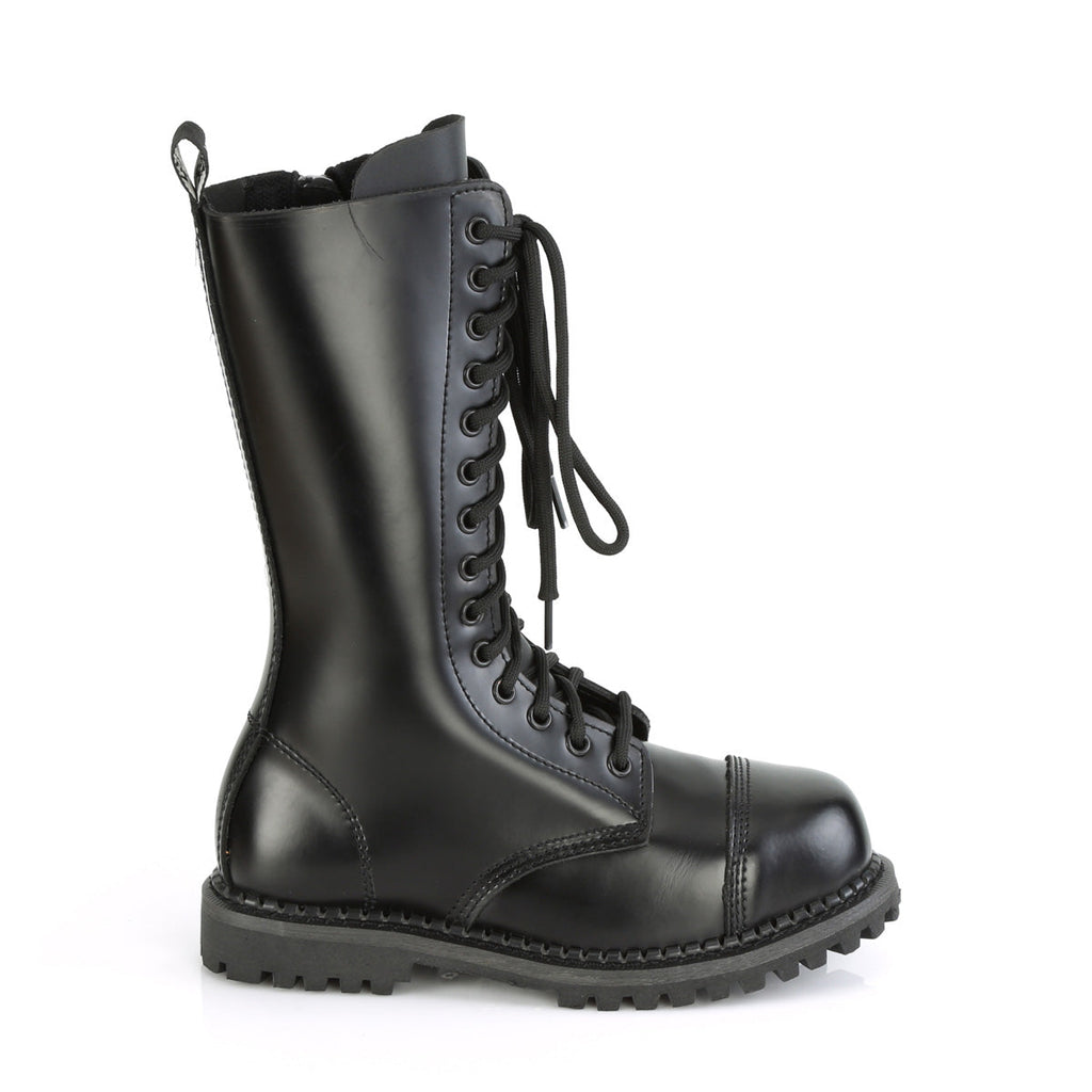 DemoniaCult Mens Boots RIOT-14 Blk Leather