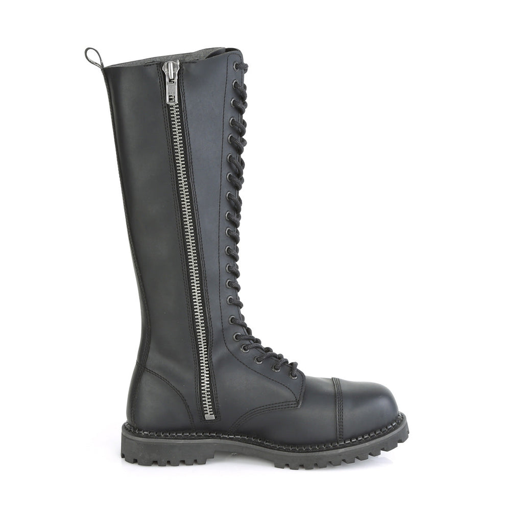 DemoniaCult Mens Boots RIOT-20 Blk Vegan Leather