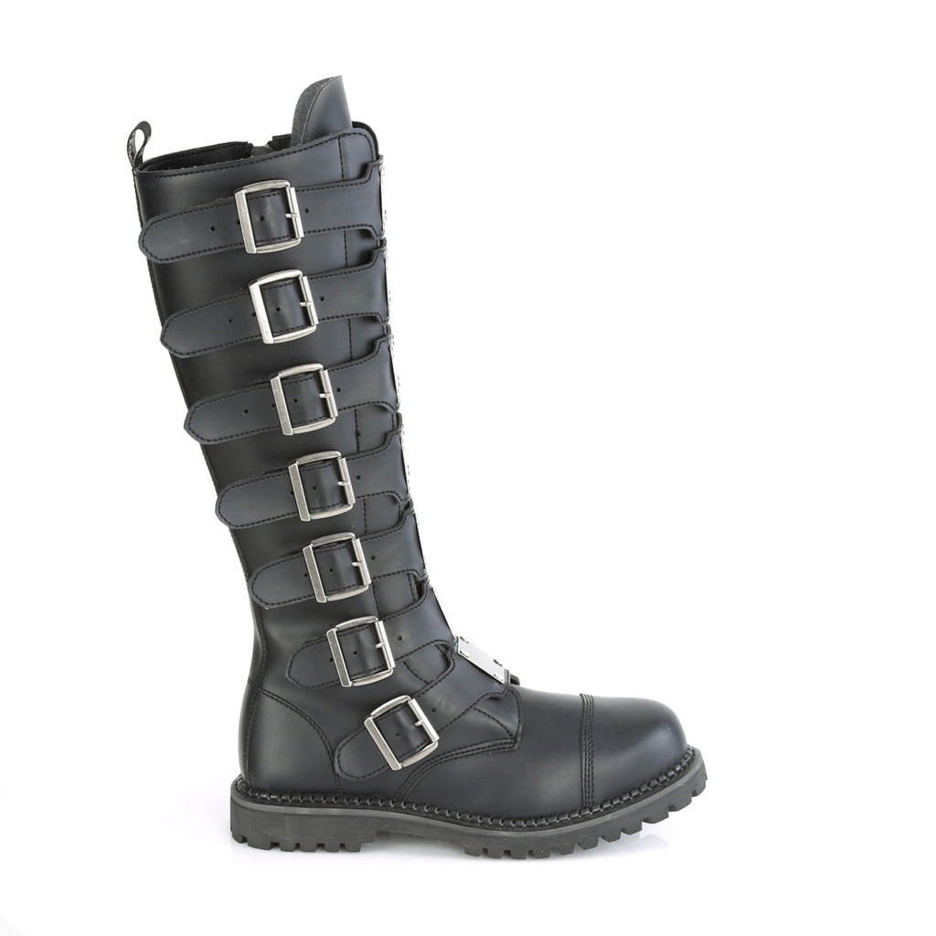 DemoniaCult Mens Boots RIOT-21MP Blk Vegan Leather
