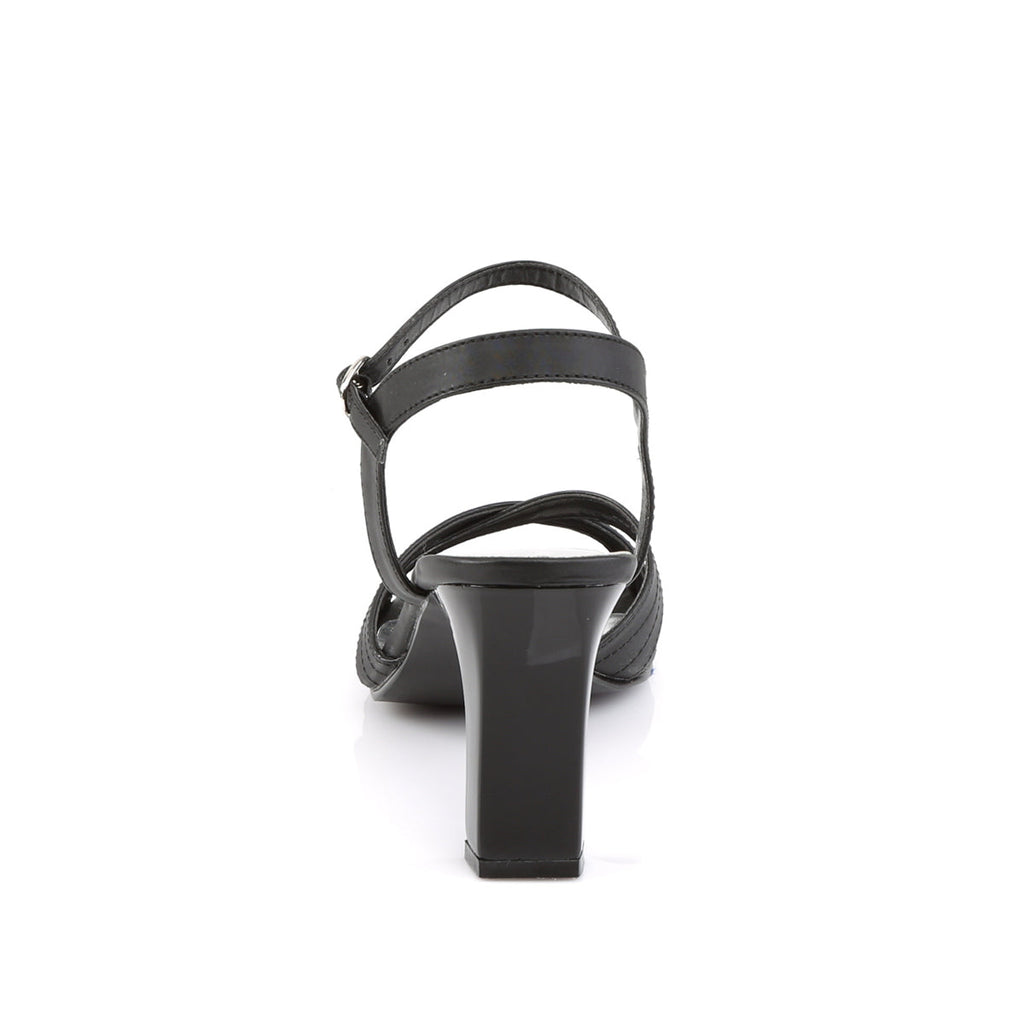 Fabulicious Womens Sandals ROMANCE-313 Blk Satin Pu