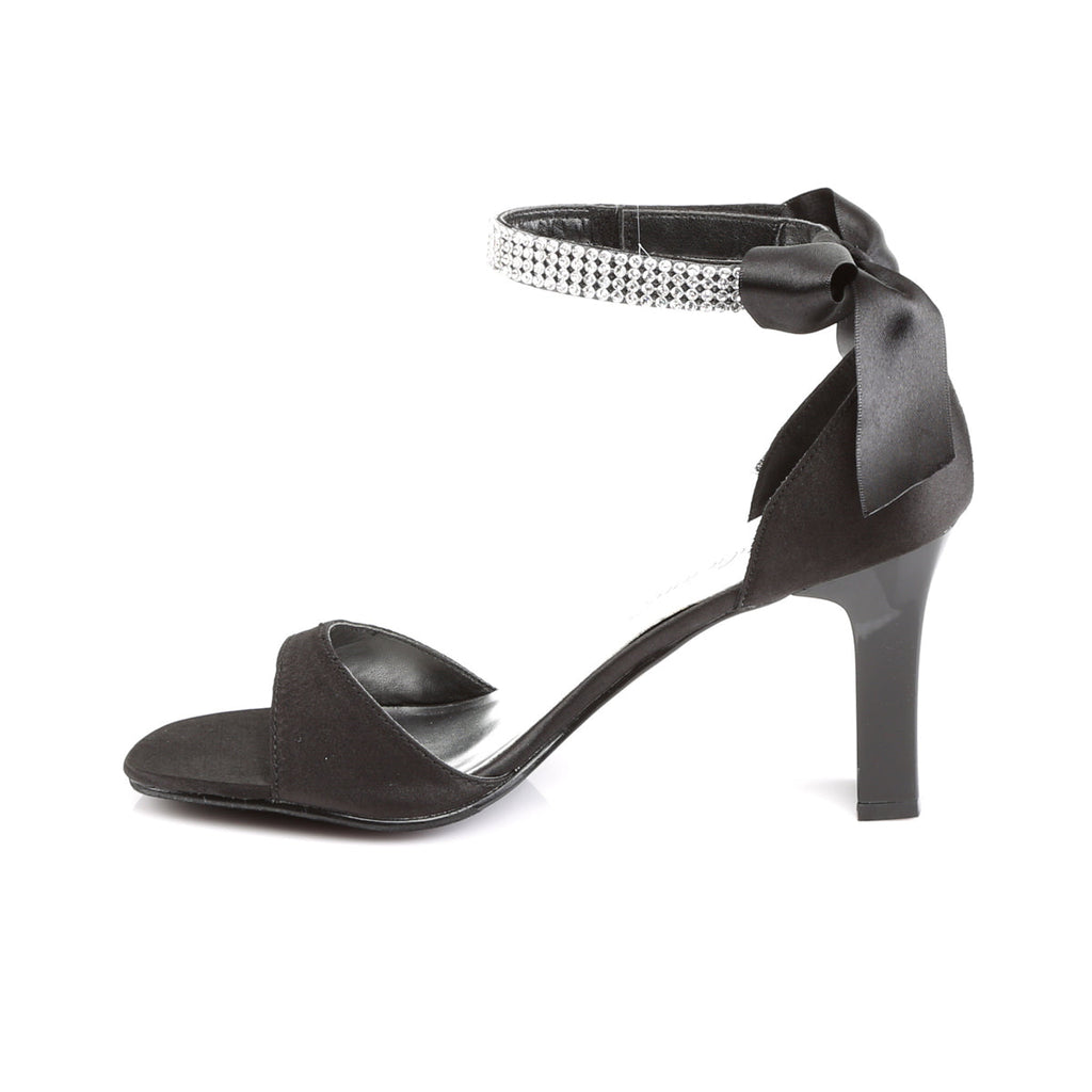 Pleaser Pink Label Womens Pumps ROMANCE-372 Blk Satin