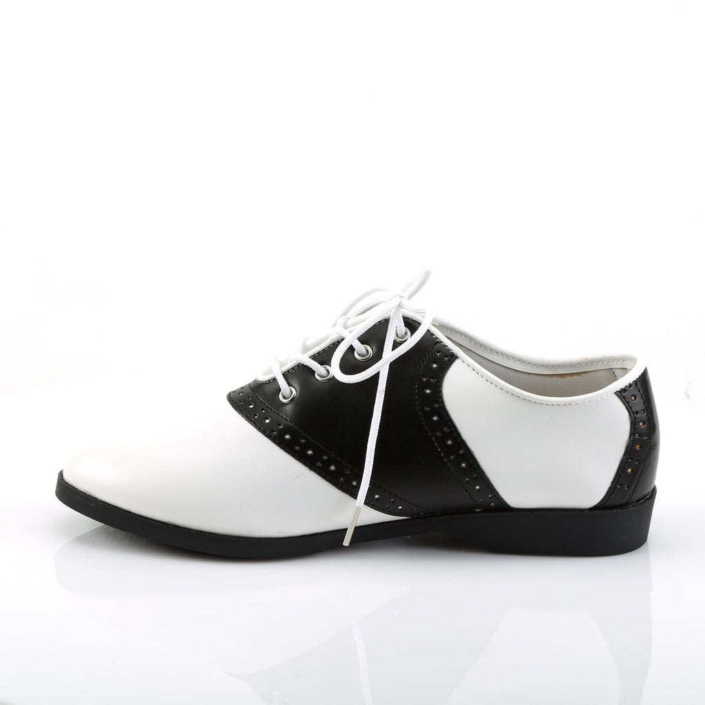 Funtasma Womens Pumps SADDLE-50 Blk-Wht Pu
