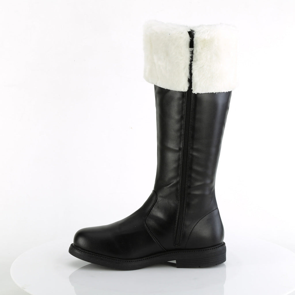 Funtasma Mens Boots SANTA-108 Blk Pu-Wht Faux Fur