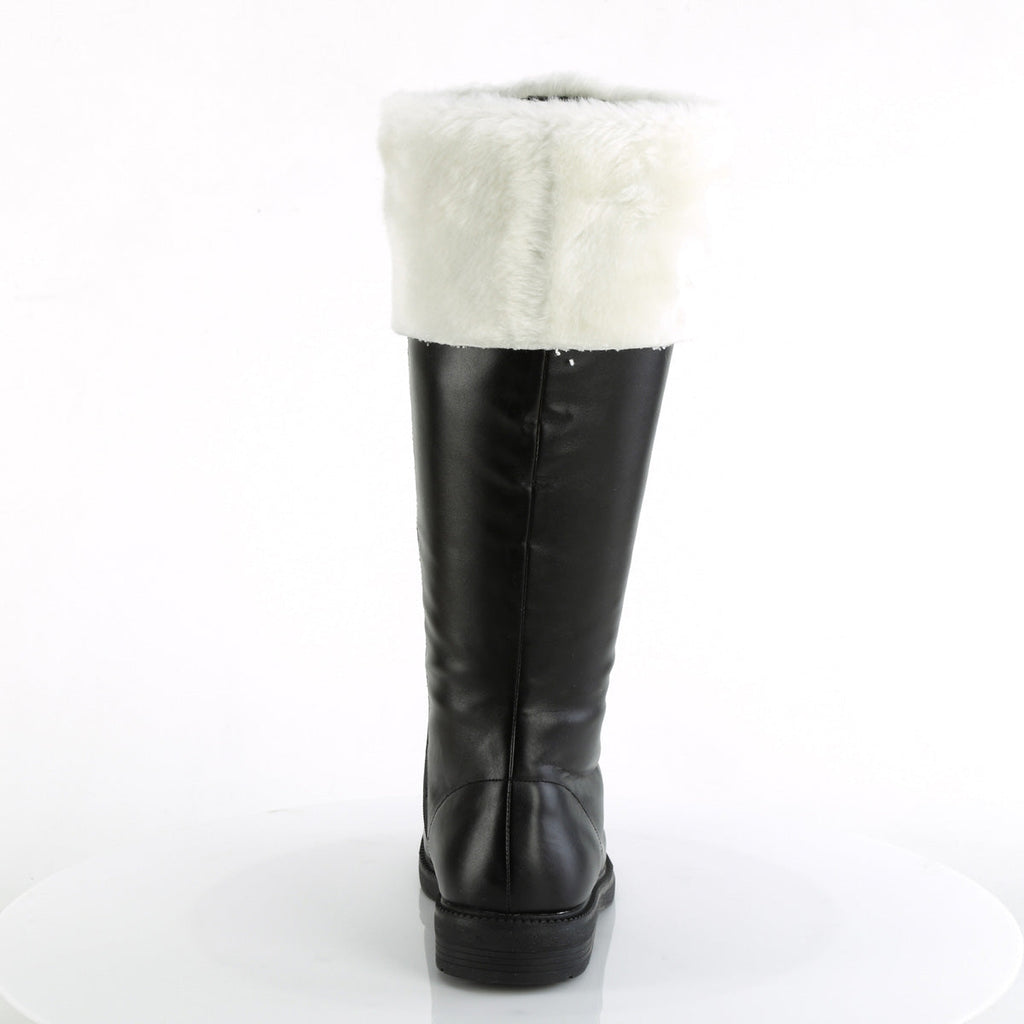 Funtasma Mens Boots SANTA-108 Blk Pu-Wht Faux Fur