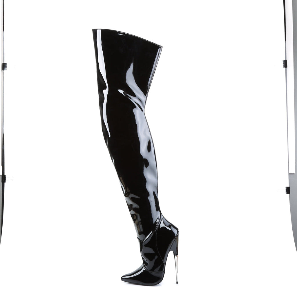 Devious Womens Boots SCREAM-3010 Blk Pat
