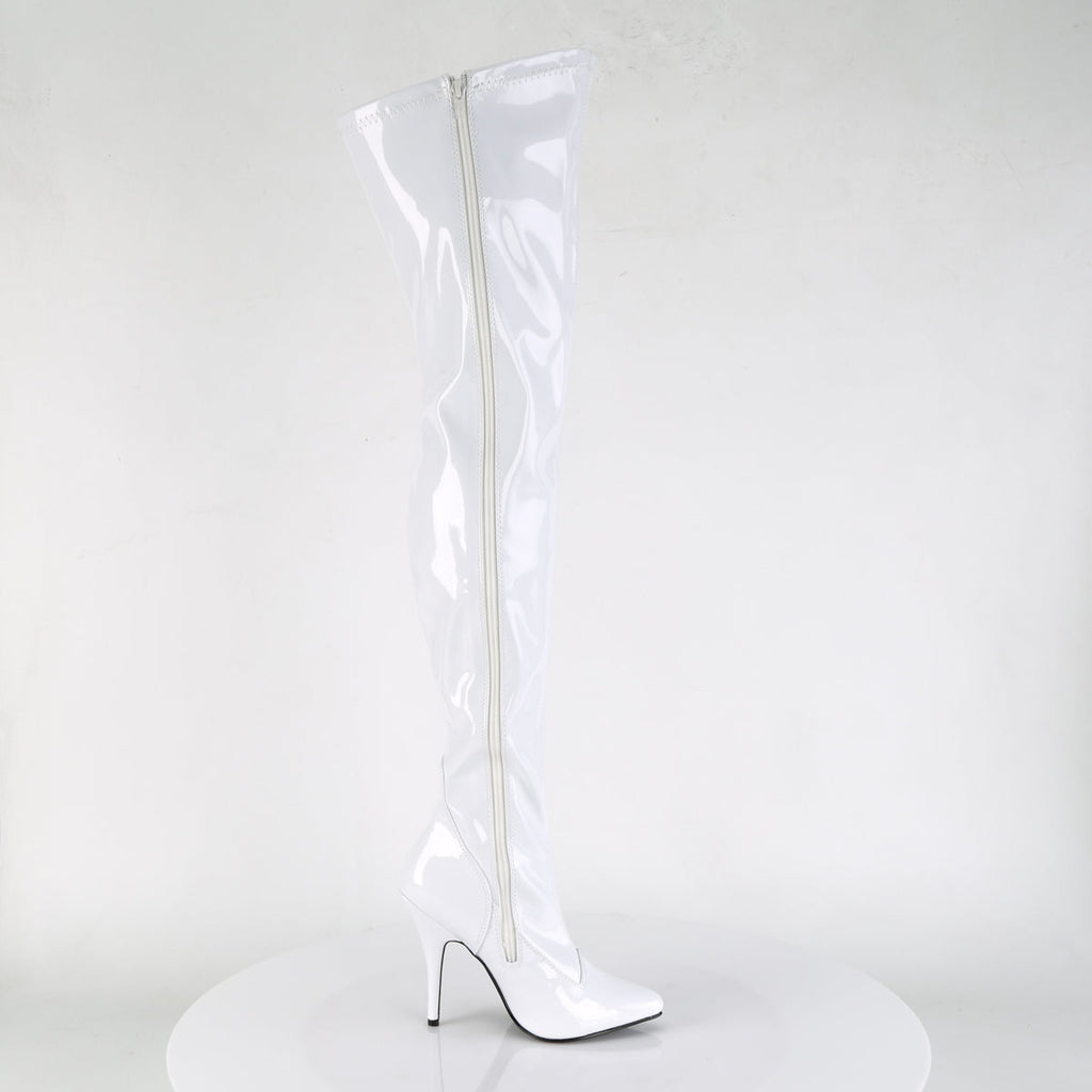 Pleaser Womens Boots SEDUCE-3000 Wht Str Pat