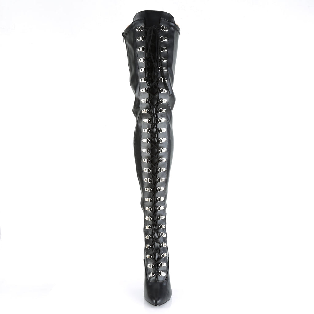 Pleaser Womens Boots SEDUCE-3024 Blk Str Faux Leather