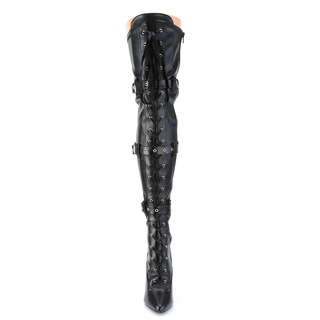 Pleaser Womens Boots SEDUCE-3028 Blk Str Faux Leather