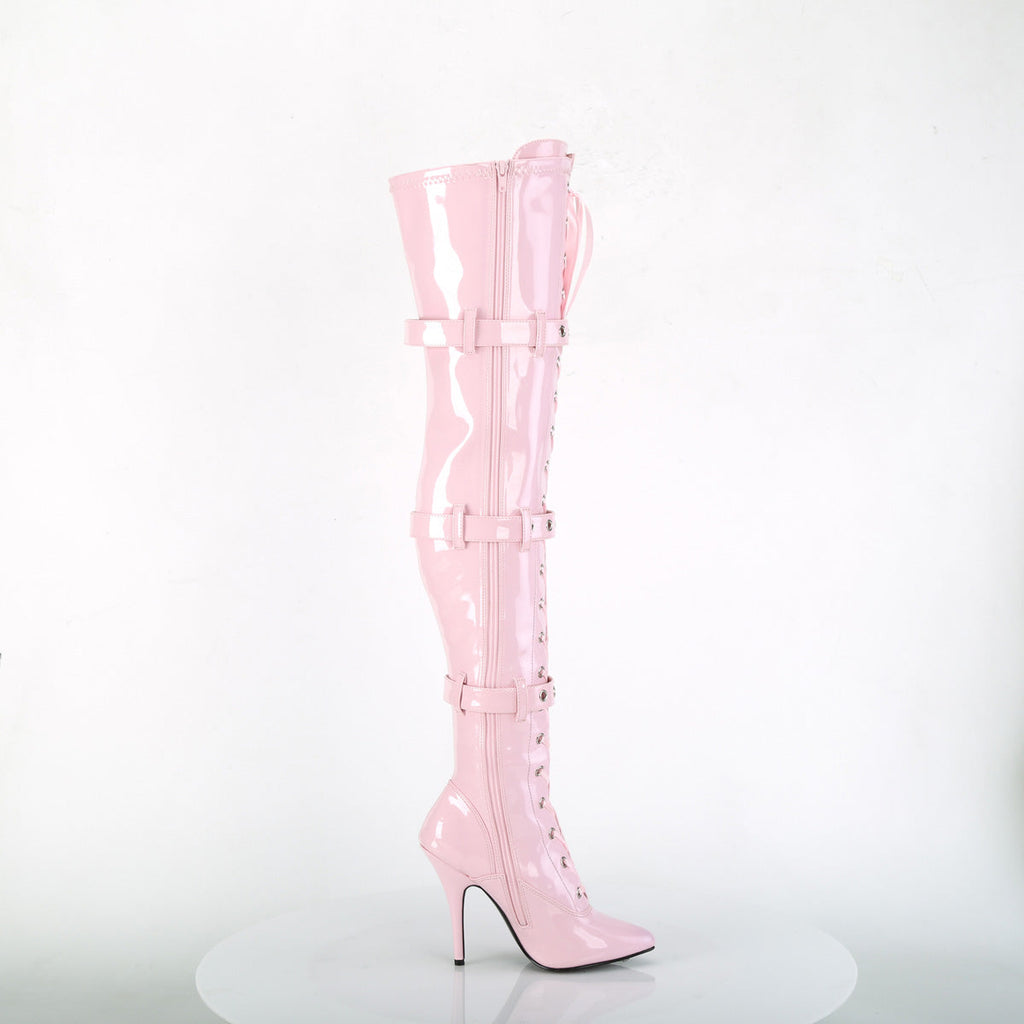 Pleaser Womens Boots SEDUCE-3028 B. Pink Str. Pat