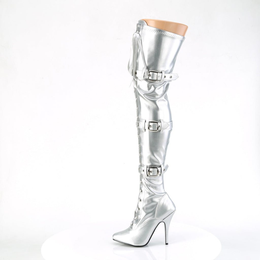 Pleaser   SEDUCE-3028 Slv Str Metallic Pu