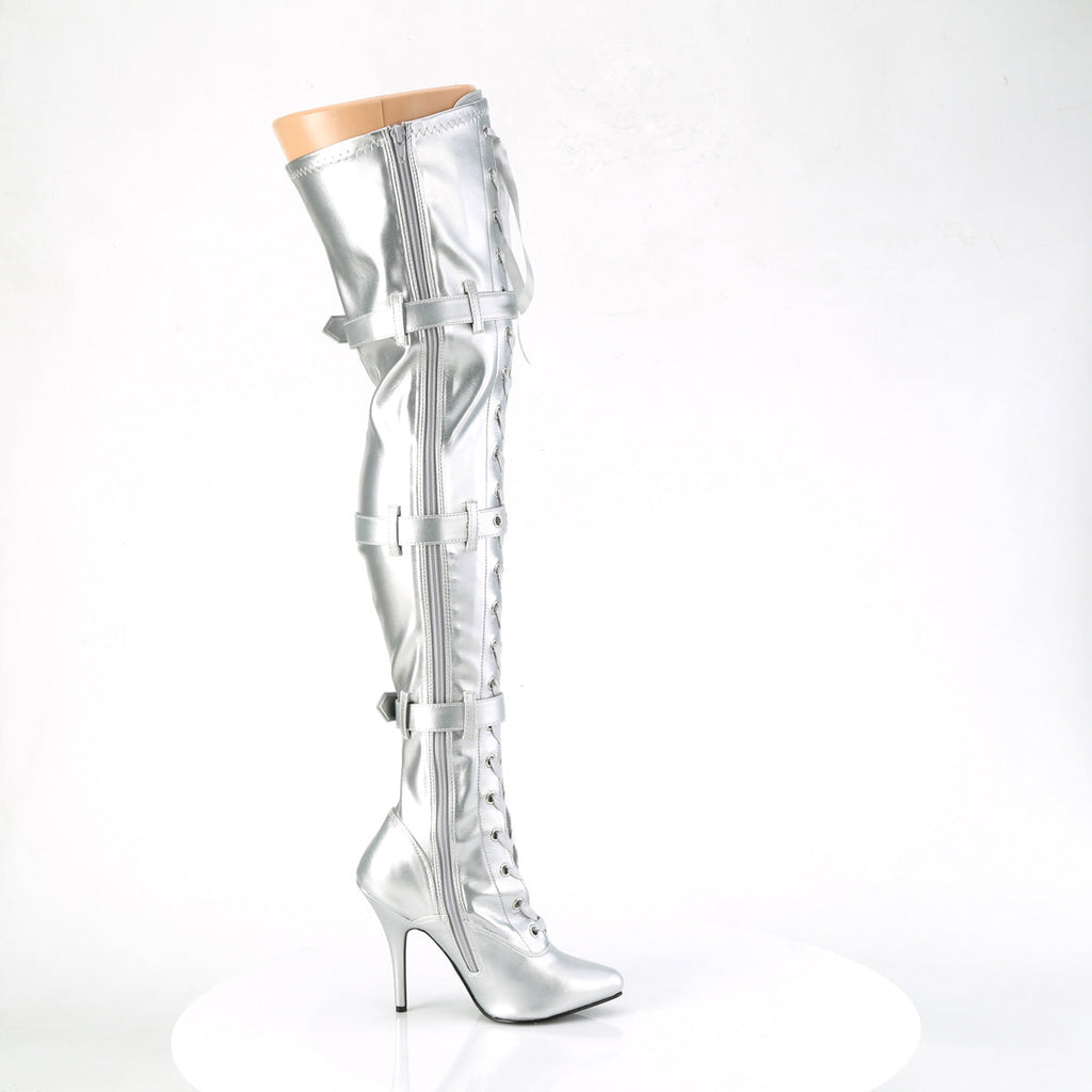 Pleaser   SEDUCE-3028 Slv Str Metallic Pu