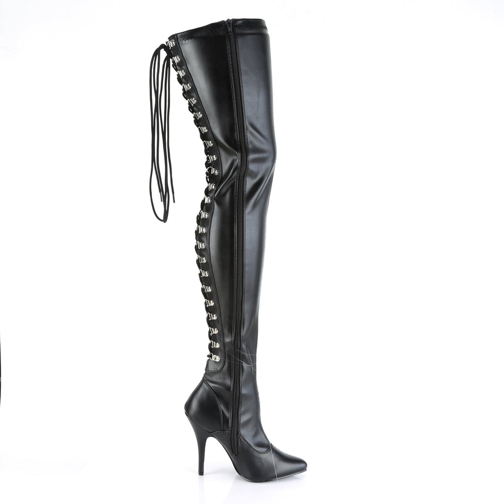 Pleaser Womens Boots SEDUCE-3063 Blk Str Faux Leather