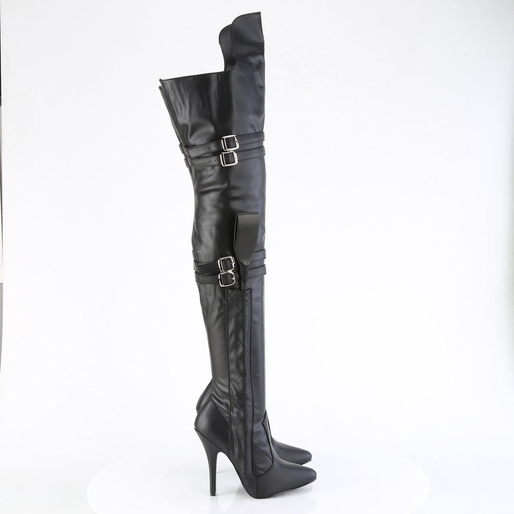 Pleaser  Boots SEDUCE-3080 Blk Str. Faux Leather