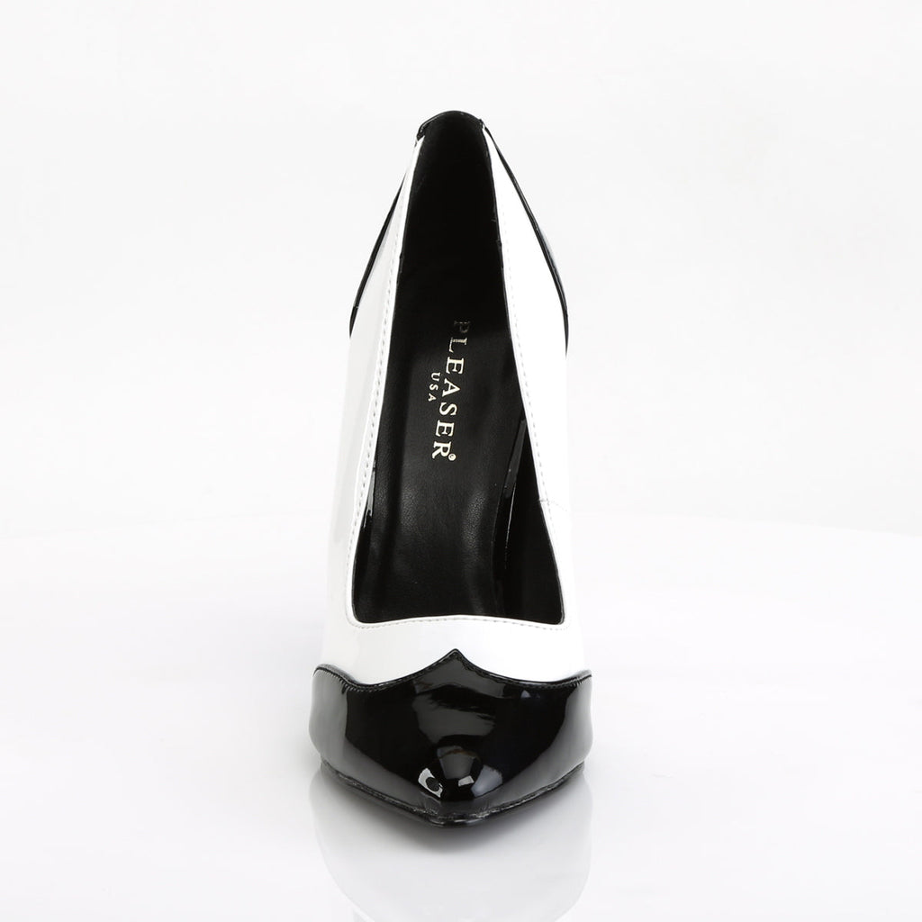 Pleaser Womens Pumps SEDUCE-425 Blk-Wht Pat