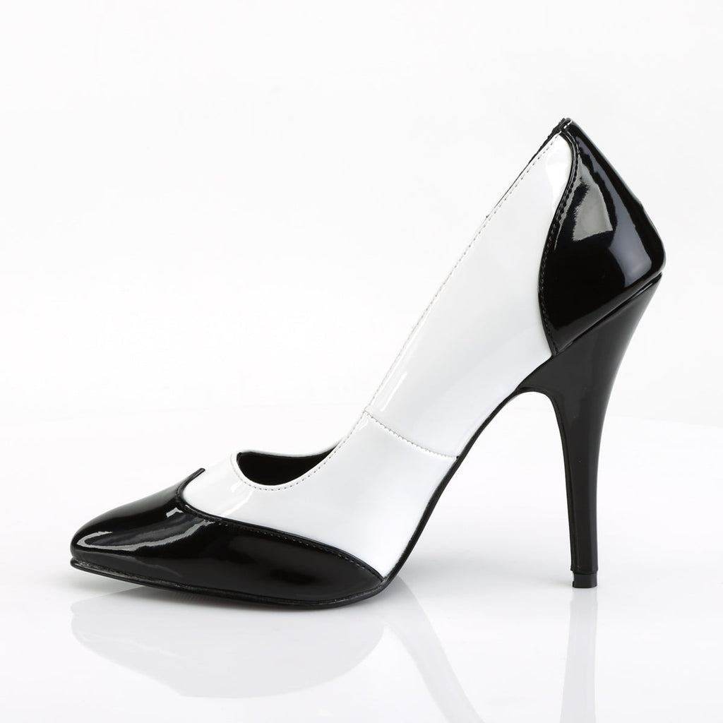 Pleaser Womens Pumps SEDUCE-425 Blk-Wht Pat