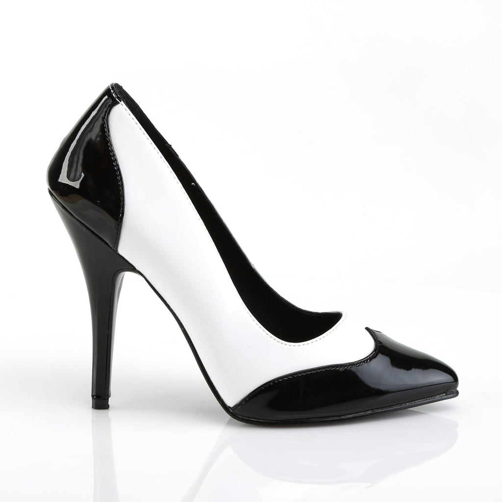 Pleaser Womens Pumps SEDUCE-425 Blk-Wht Pat