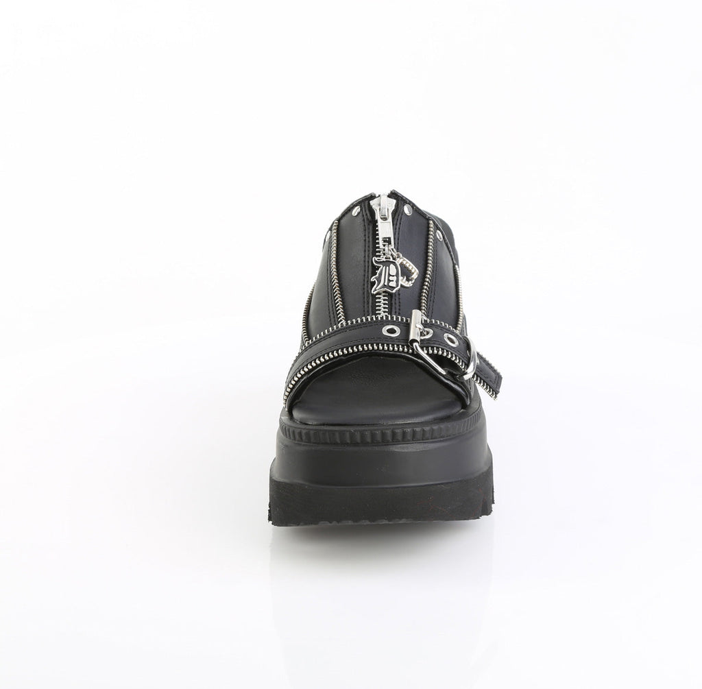 DemoniaCult Women's Sandals SHAKER-07 Blk Vegan Leather