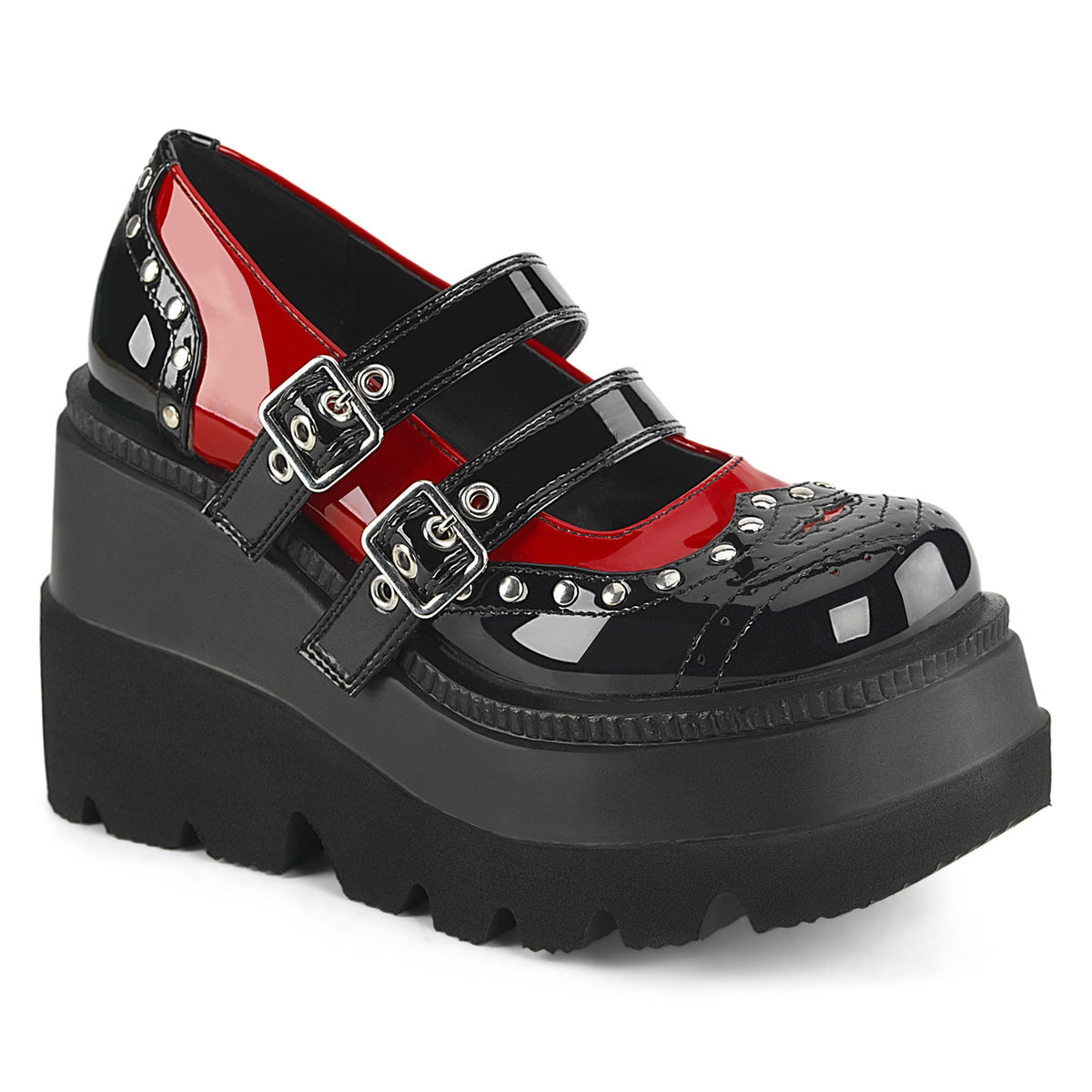 DemoniaCult  Pumps SHAKER-27 Blk-Red Pat