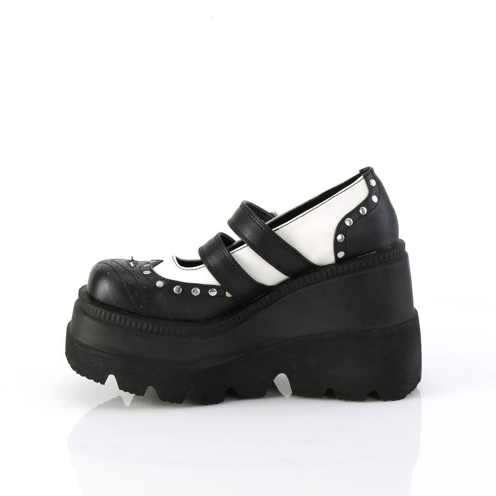 DemoniaCult   SHAKER-27 Blk-Wht Vegan Leather