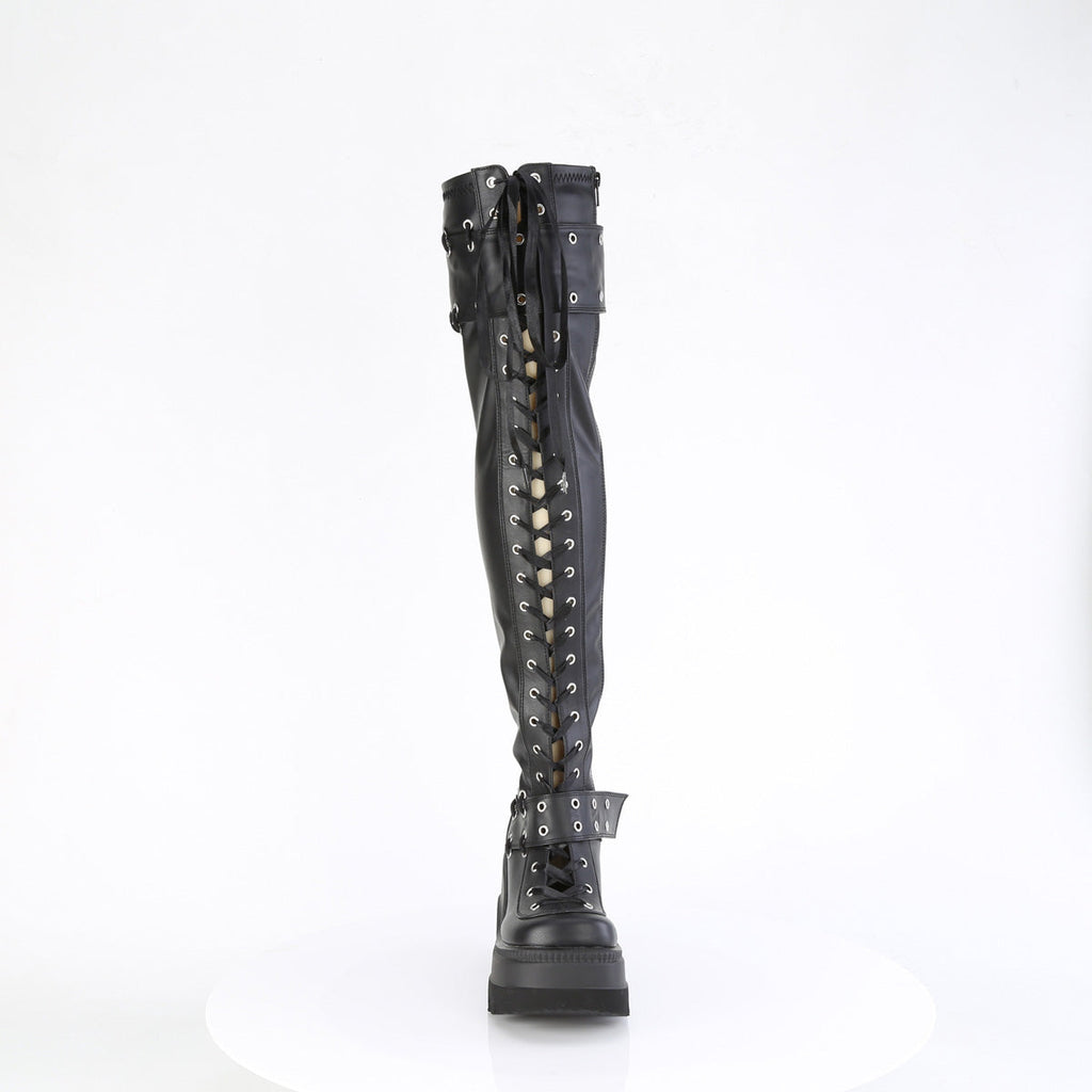 DemoniaCult   SHAKER-325 Blk Vegan Leather