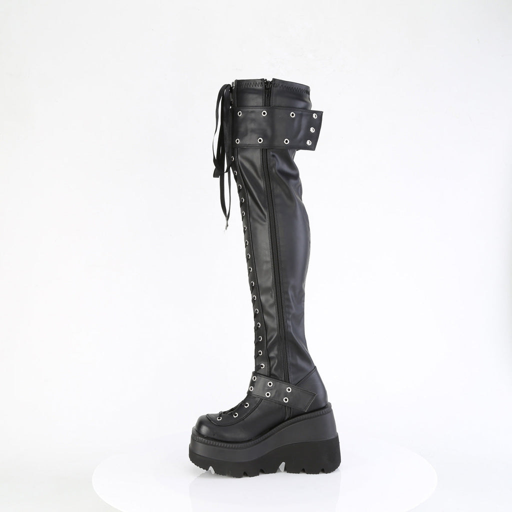 DemoniaCult   SHAKER-325 Blk Vegan Leather