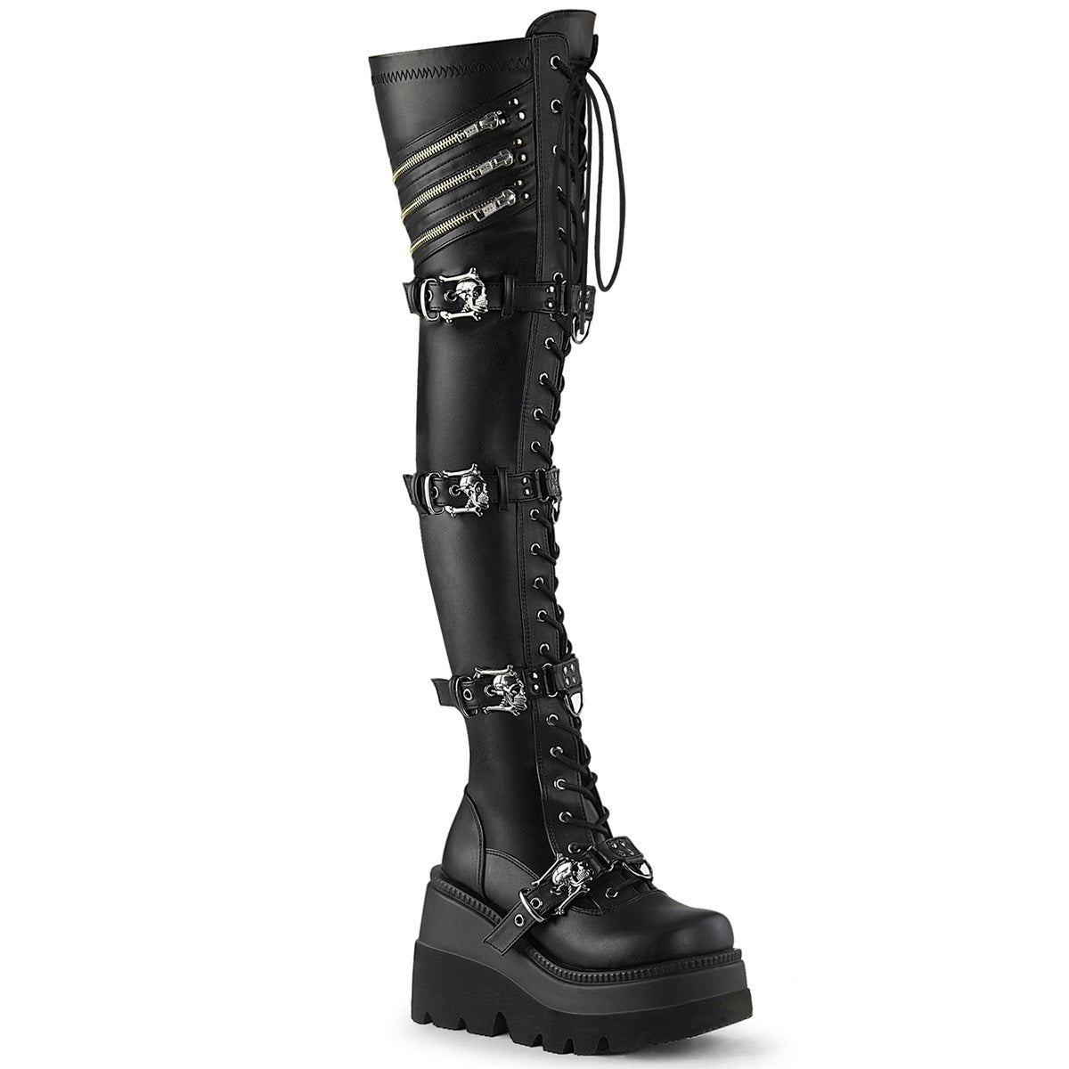 DemoniaCult   SHAKER-420 Blk Stretch Vegan Leather