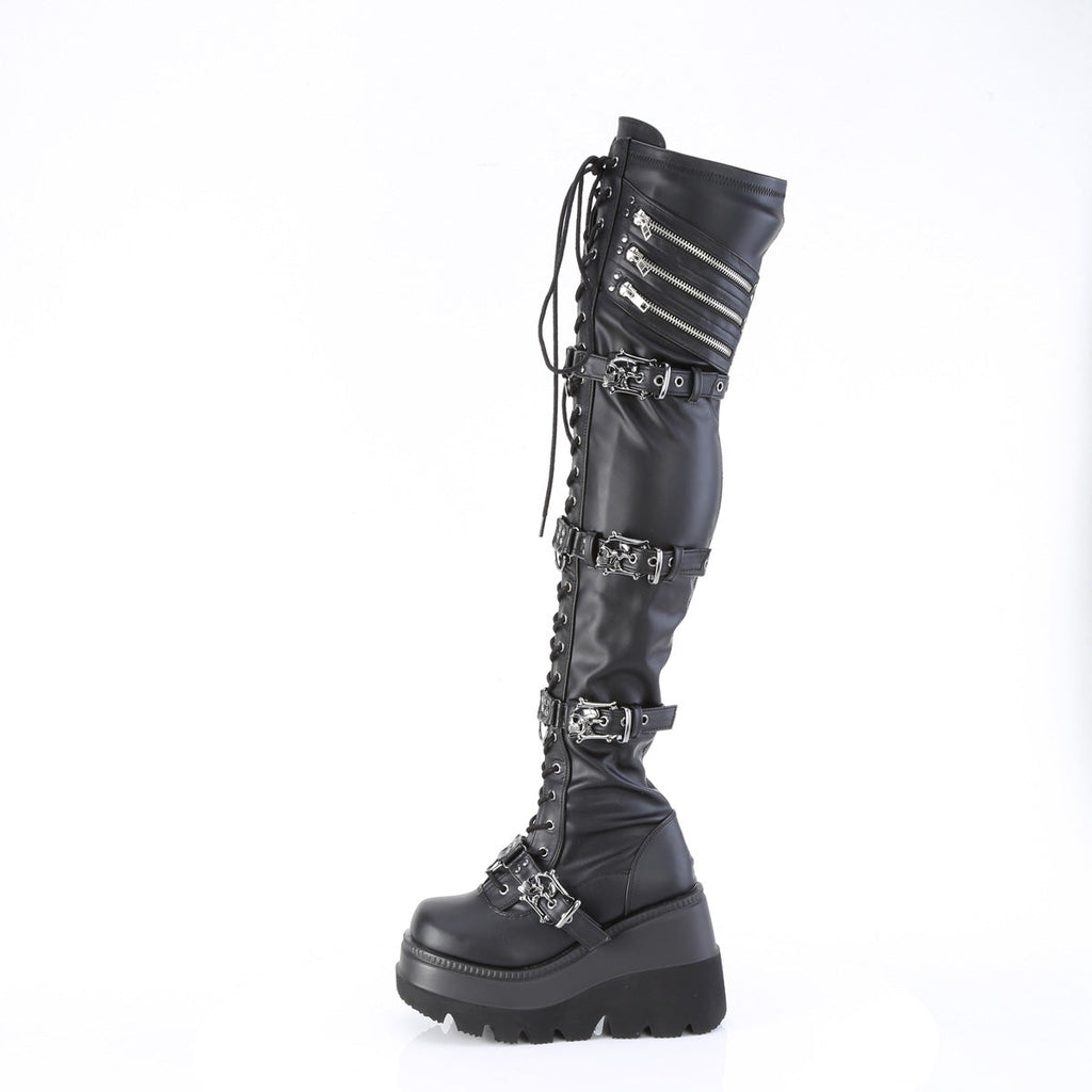 DemoniaCult   SHAKER-420 Blk Stretch Vegan Leather
