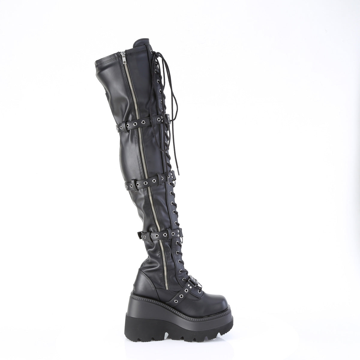 DemoniaCult   SHAKER-420 Blk Stretch Vegan Leather