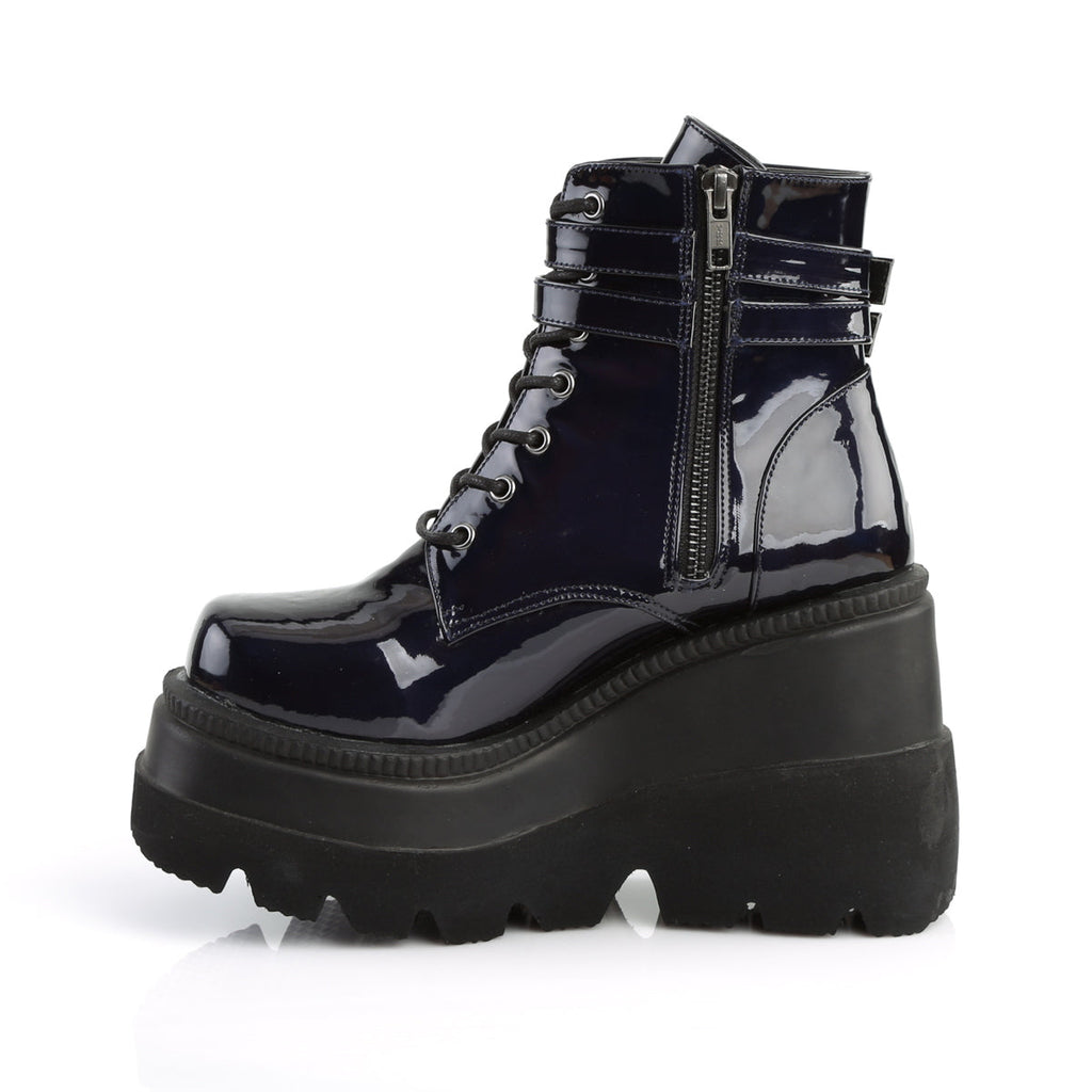 DemoniaCult Womens Ankle Boots SHAKER-52 Blk Hologram