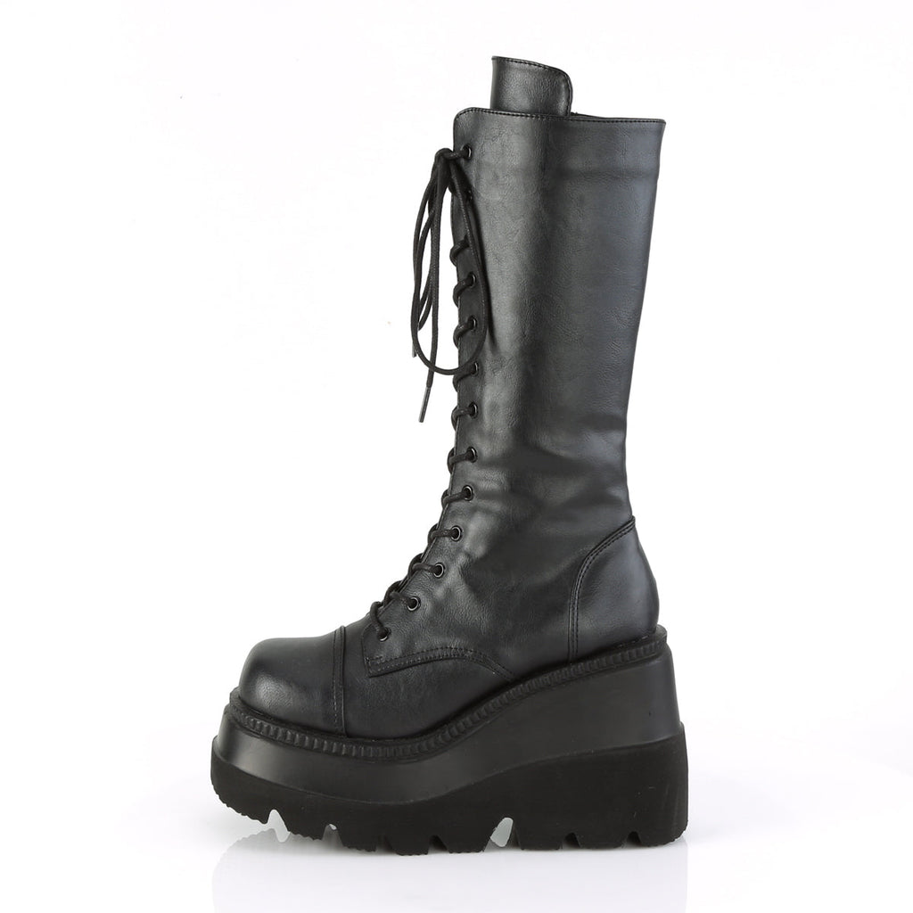 DemoniaCult Womens Boots SHAKER-72 Blk Vegan Leather