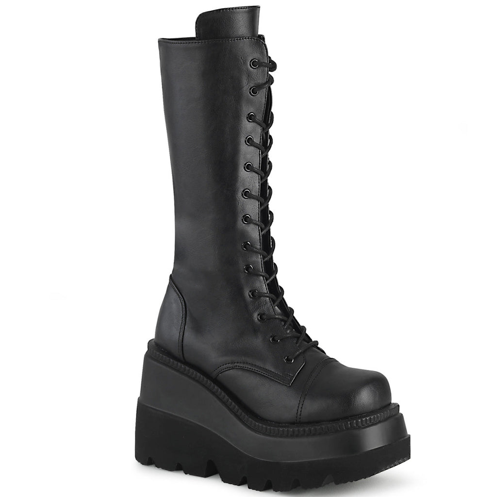 DemoniaCult Womens Boots SHAKER-72 Blk Vegan Leather