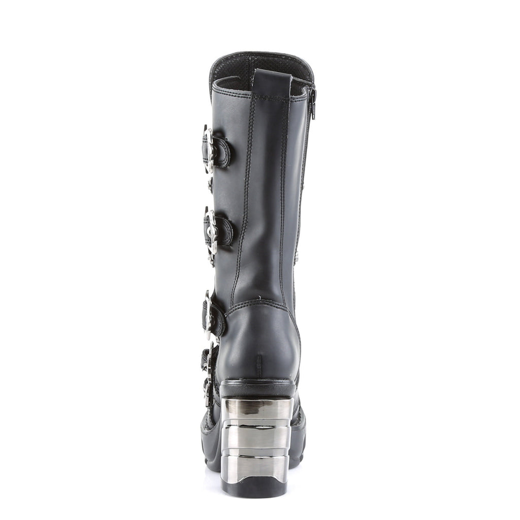 DemoniaCult Womens Boots SINISTER-203 Blk Vegan Leather