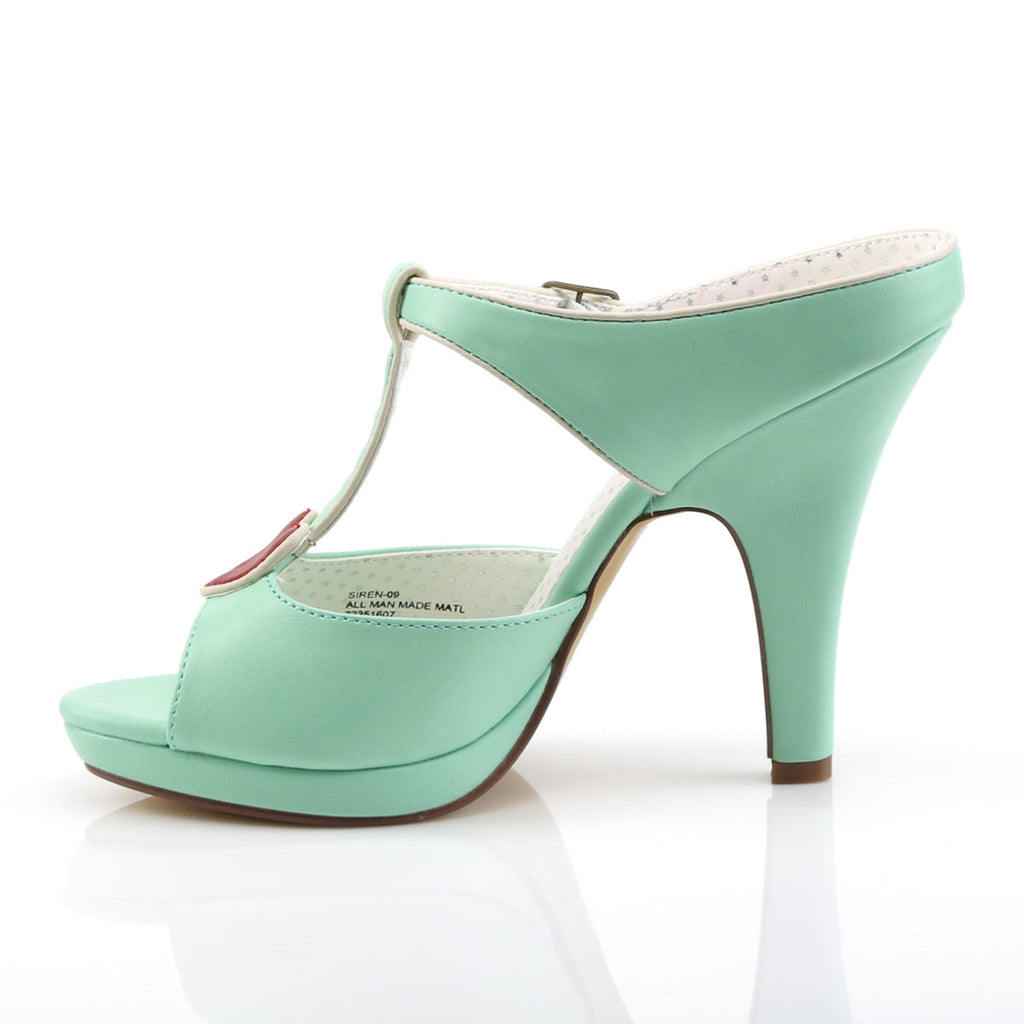 Pin Up Couture Womens Pumps SIREN-09 Mint Faux Leather