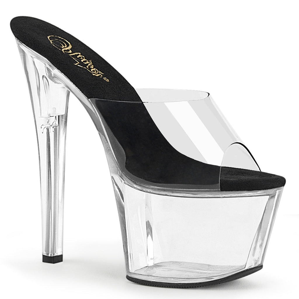 Pleaser Womens Sandals SKY-301 Clr-Blk/Clr