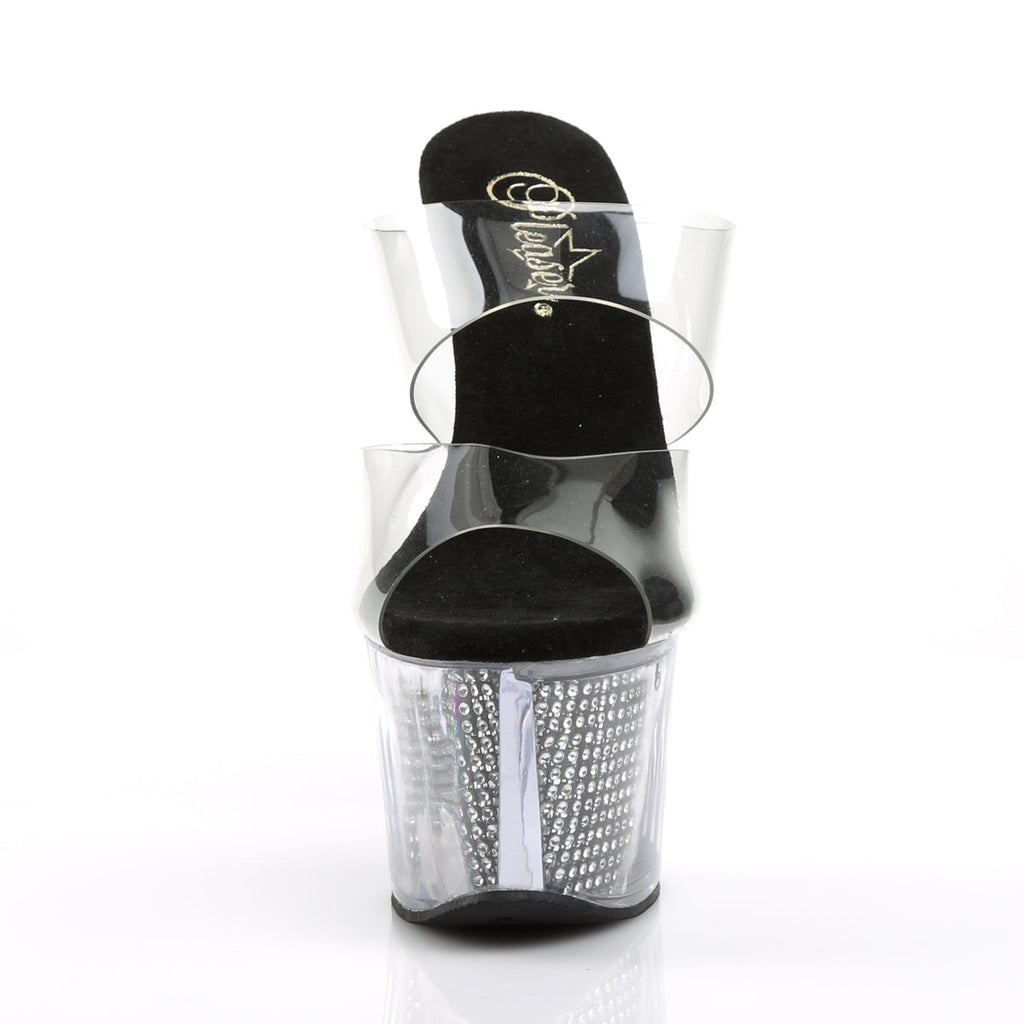 Pleaser Womens Sandals SKY-302SRS Clr/Blk SRS