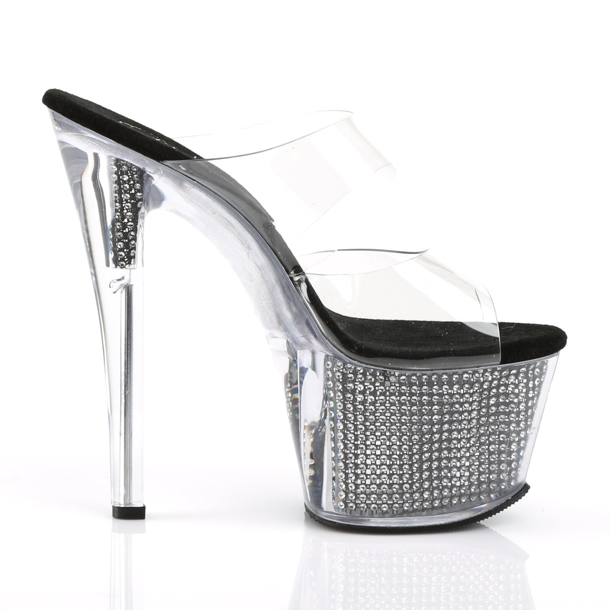 Pleaser Womens Sandals SKY-302SRS Clr/Blk SRS