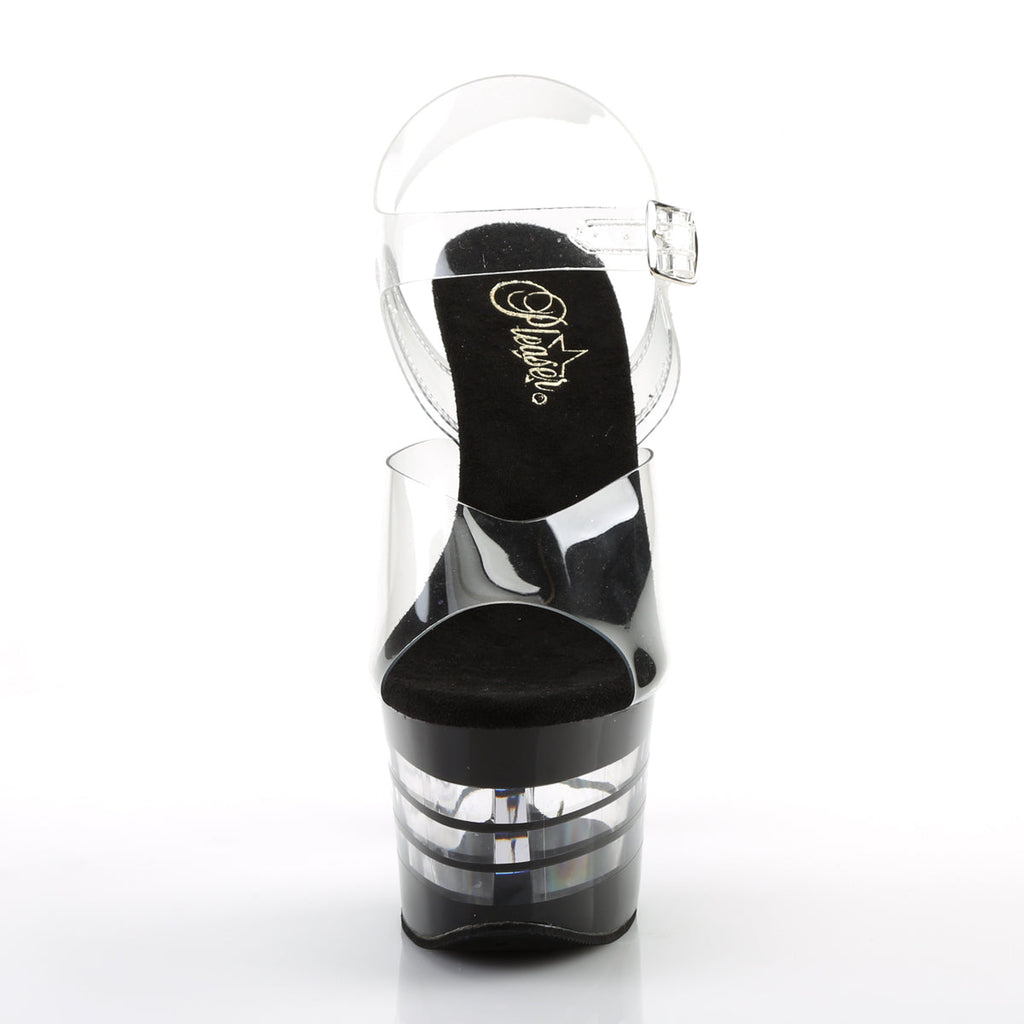 Pleaser Womens Sandals SKY-308LN Clr/Blk