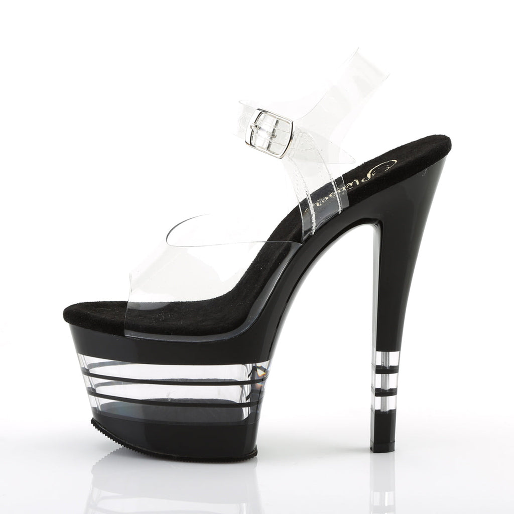Pleaser Womens Sandals SKY-308LN Clr/Blk