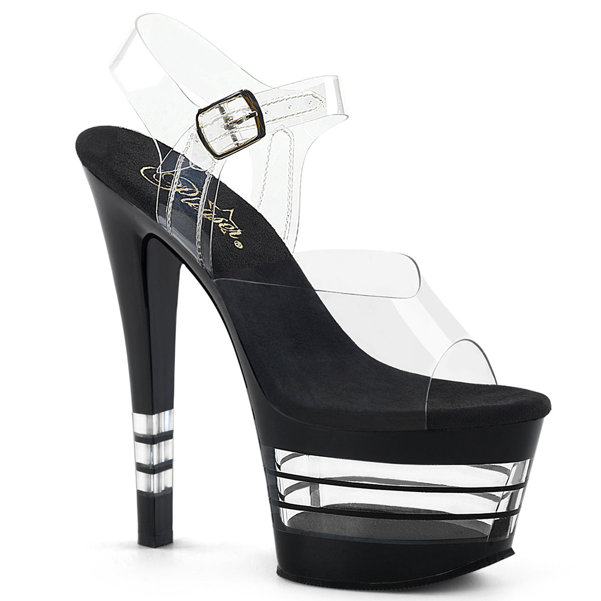 Pleaser Womens Sandals SKY-308LN Clr/Blk